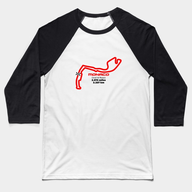 Monaco Track Graphic Baseball T-Shirt by Hotshots